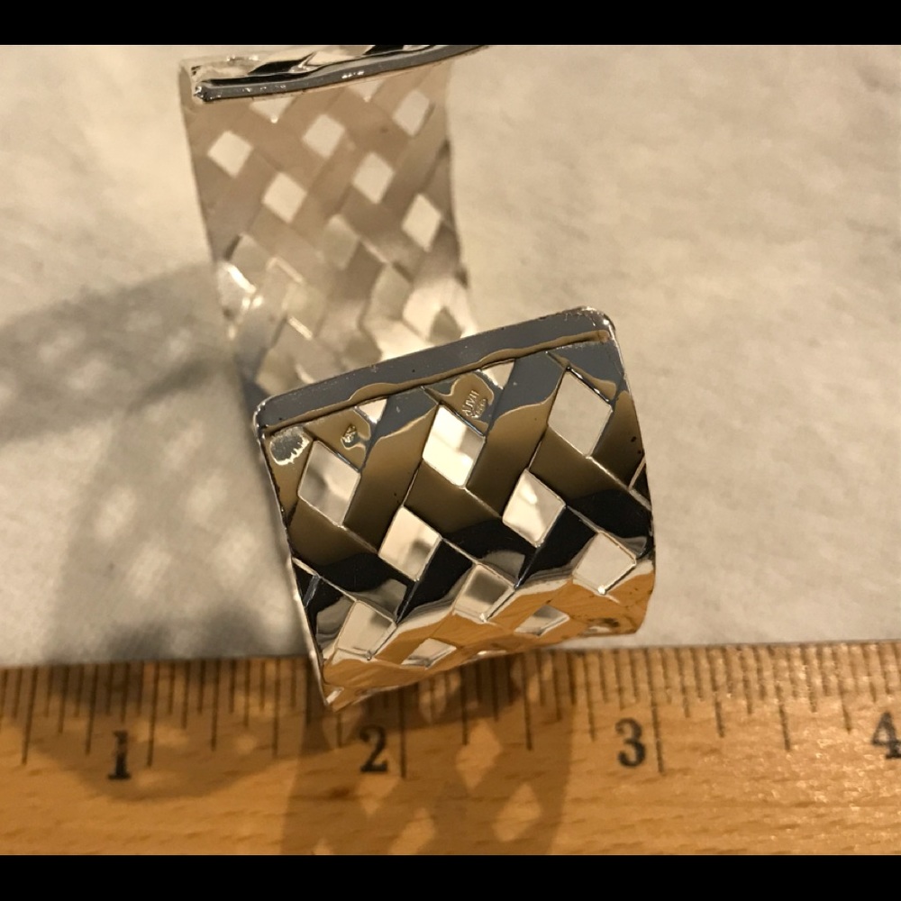 Sterling Silver 925 Basket Weave Bracelte